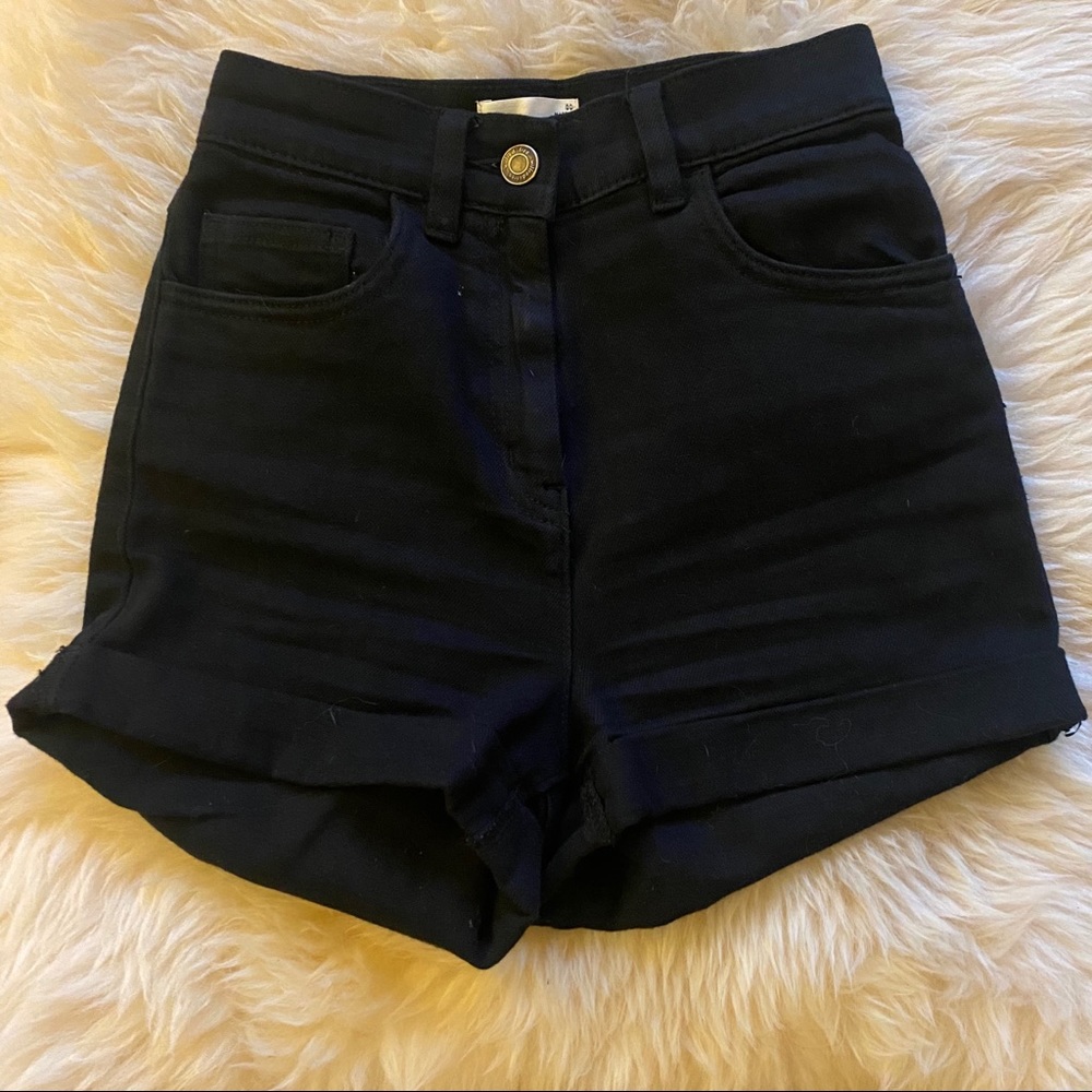 Wilfred Free High Rise Black Denim Shorts